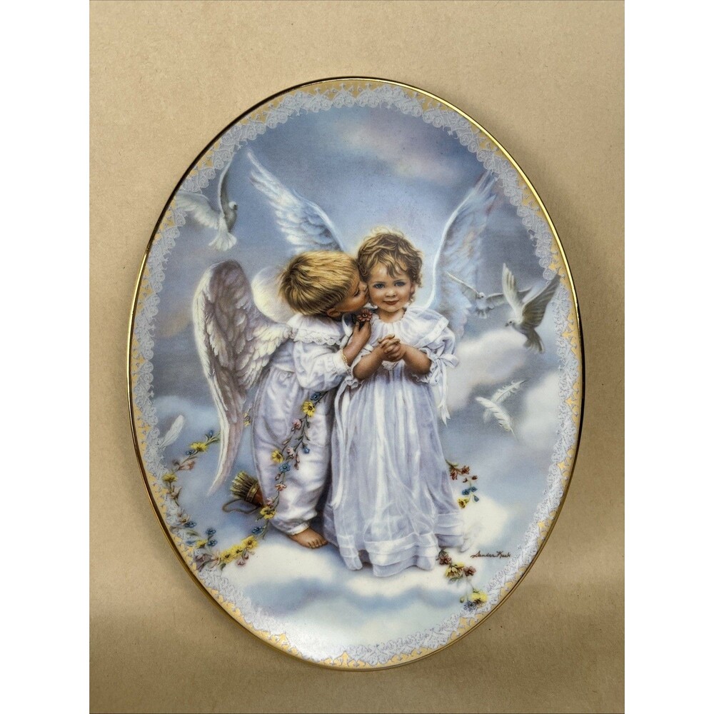 VTG The Bradford Exchange 1999 Plate Angel Kisses Sandra Kuck Limited ED. 1201B